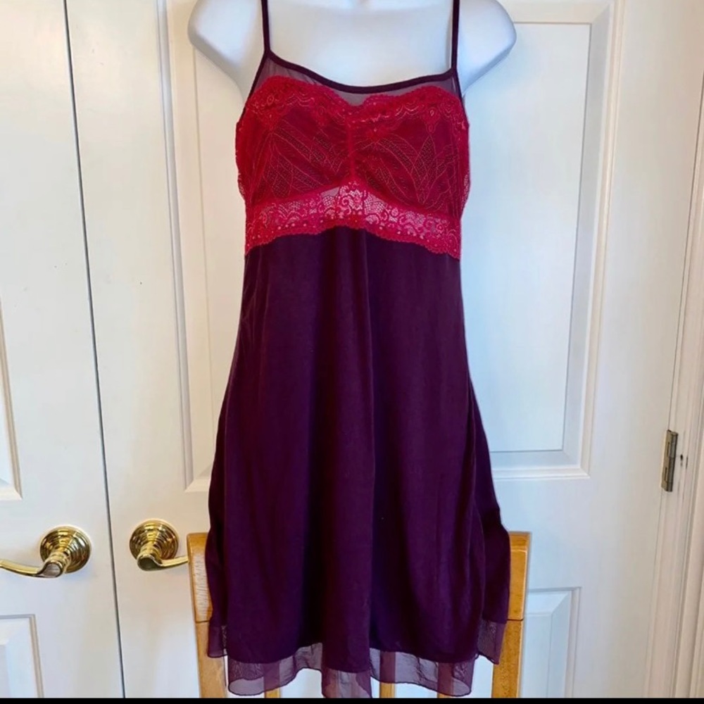 Maroon and pink nightgown